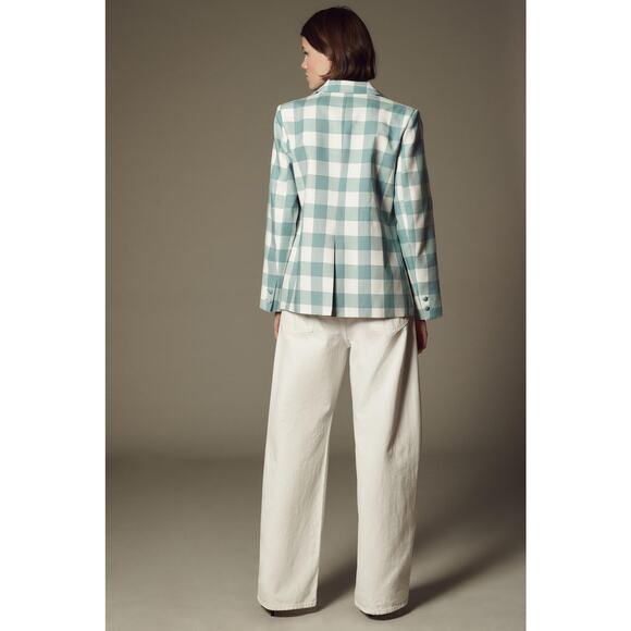 Anthropologie Maeve Gingham Blazer - New Large - Picture 3 of 7